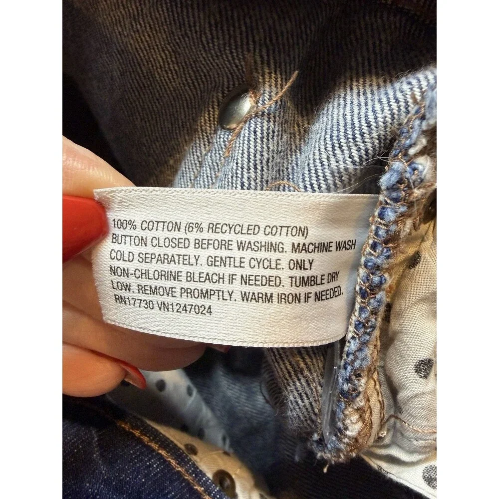 Kate Spade Denim Straight Leg Wide Cuff Jeans Cotton Dark Wash Sz 2